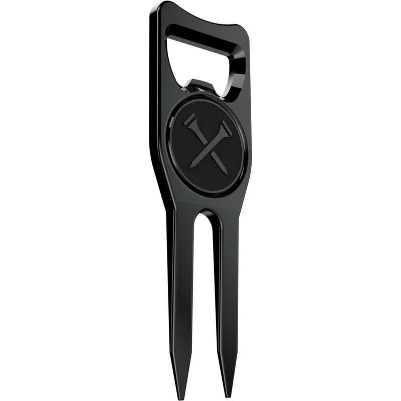 Blue Tees Golf 6-in-1 Premium Divot Tool & Ball Marker - Bottle Opener - Club Tee - Groove Cleaner - Putting Alignment - Designed to Be the Ultimate Tool for the Green - Black