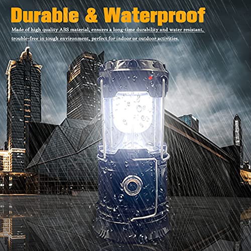 XTAUTO 2-Pack Collapsible Solar USB Lanterns LED Camping Light