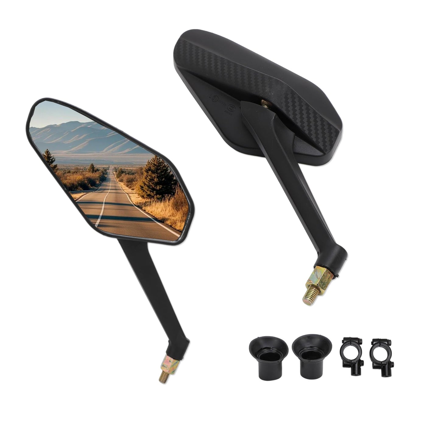 2pcs Bike Mirror Handlebar Mount, Scratch Resistant Glass Lens, 360 Degree Ajustable Safe Rearview Mirror for Mountain City Road Bikes Electric Bikes Scooter