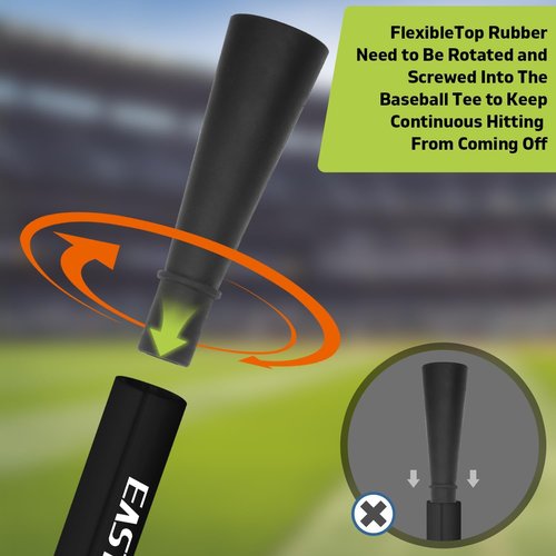 Eastgoing Baseball Tee - Adjustable 19"-32" Height Molded Rubber Batting Tee for Kids & Youth Practice