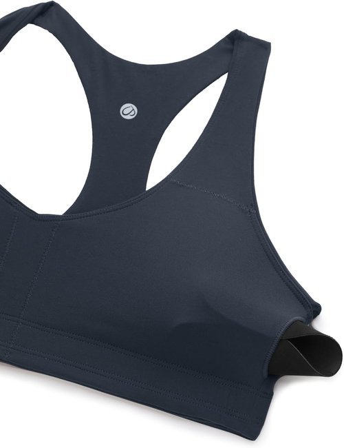 CRZ YOGA Butterluxe Sports Bra - Supportive V Neck Padded Wireless Yoga Crop Top for Women