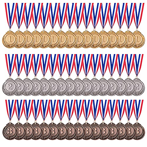 48-Piece Gold Silver Bronze Winner Medals Set for Competitions
