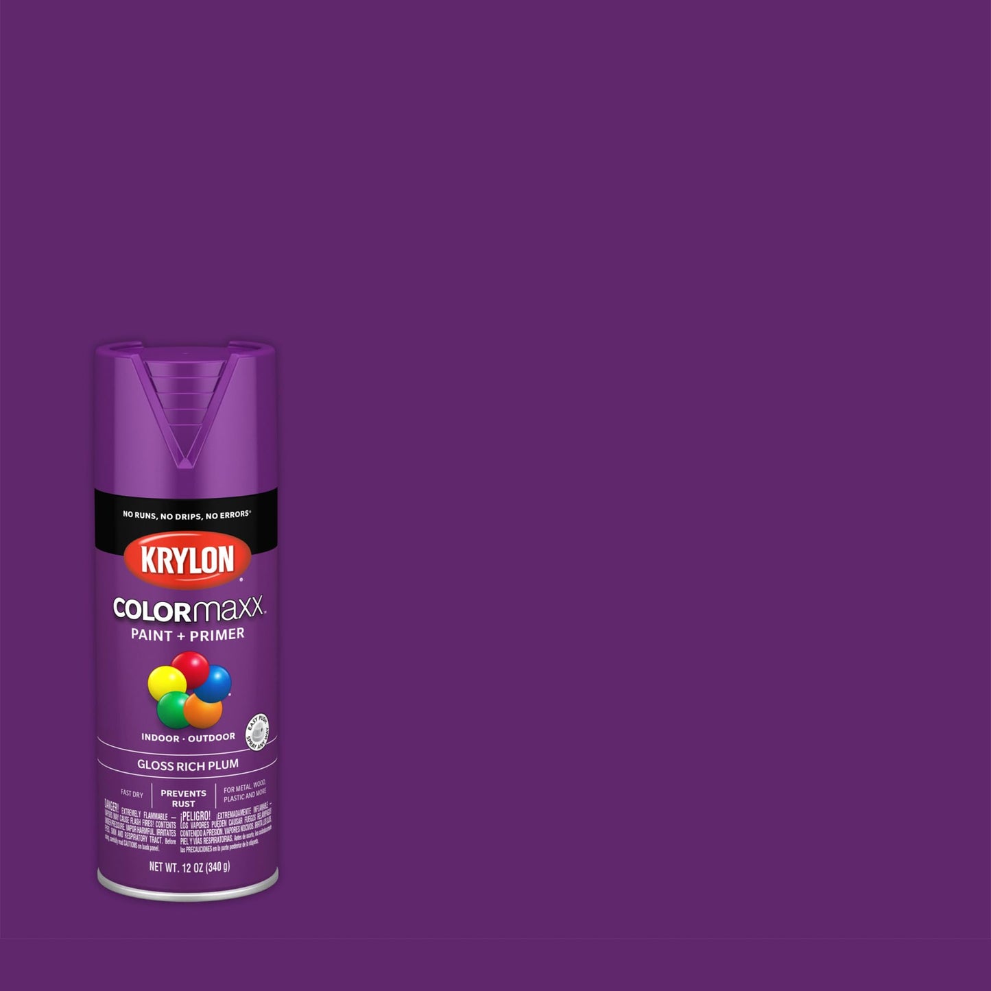 Krylon Colormaxx Gloss Spray Paint & Primer, Rich Plum - 1 Each