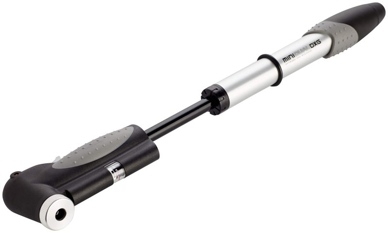 Topeak Dual DXG Mini Pump with Smart Head and in-Line Gauge - Black/Silver