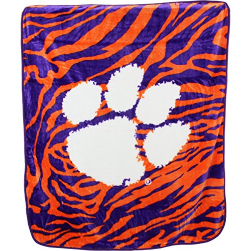 Clemson Tigers Raschel Throw Blanket - 60 x 50 Inches