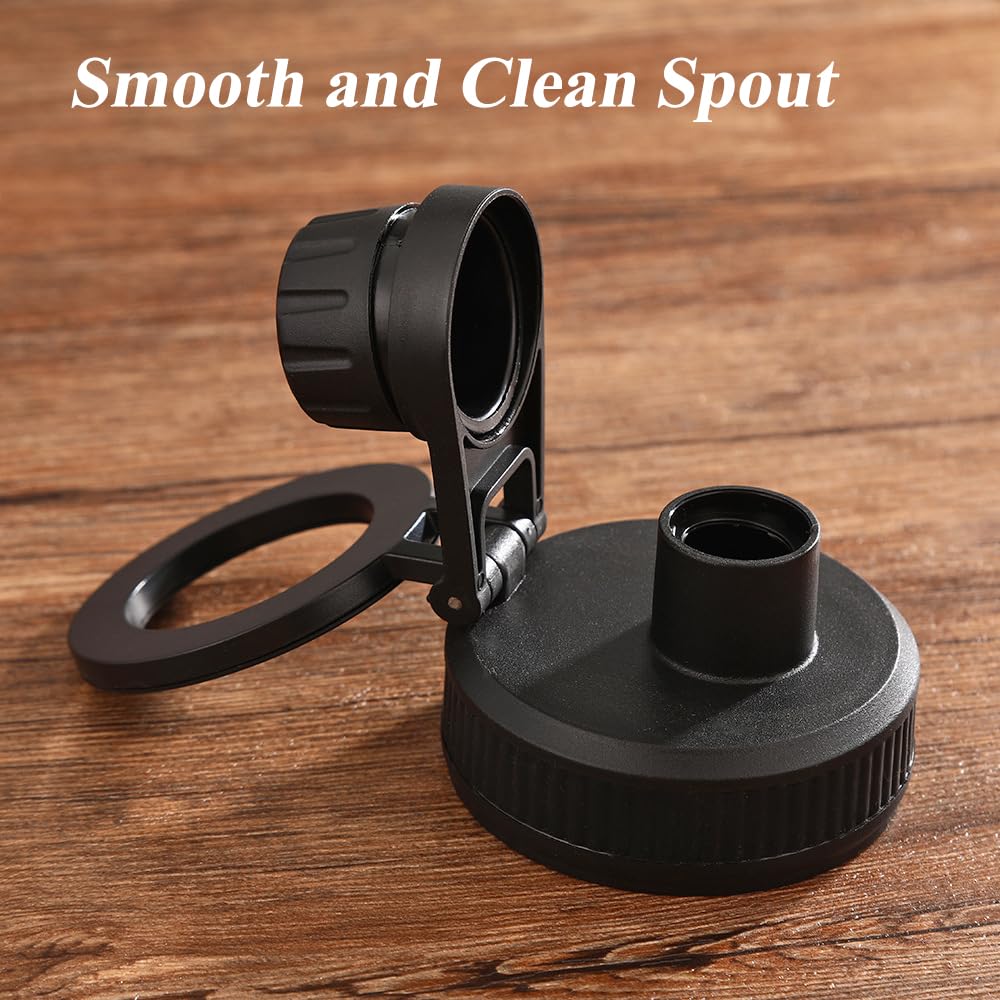 Leakproof Magnetic Cup Lid Replacement, Universal Spout Cap & Cover with Magnetic Bracket, Fit for Most Kids & Adult Water Bottles and Travel Tumblers