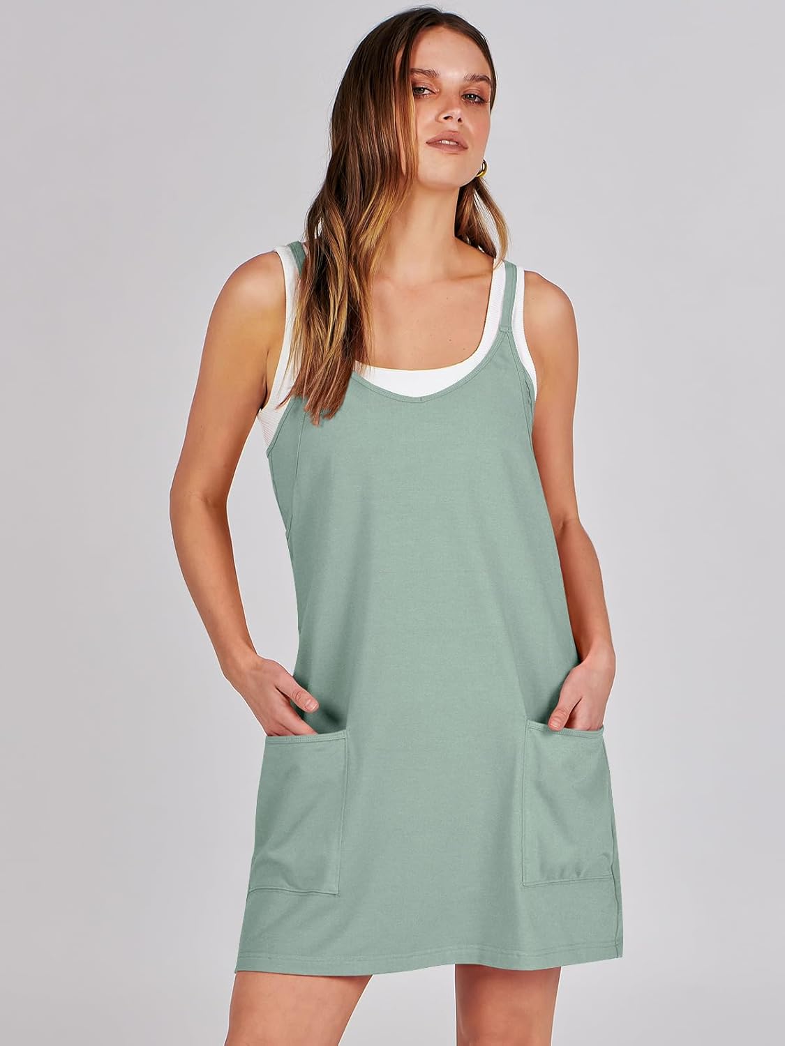 ANRABESS Athletic Dress for Women - Summer Tennis Mini Romper with Built-In Shorts | Perfect for Travel & Workouts