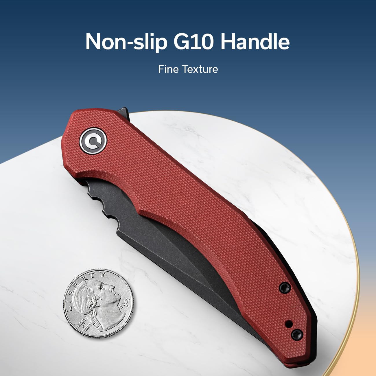 CIVIVI Bluetick Folding Knife for EDC, Pocket Knife with 3.47" 14C28N Blade G10 Handle, Utility Knife for Outdoors Indoors C23050-2