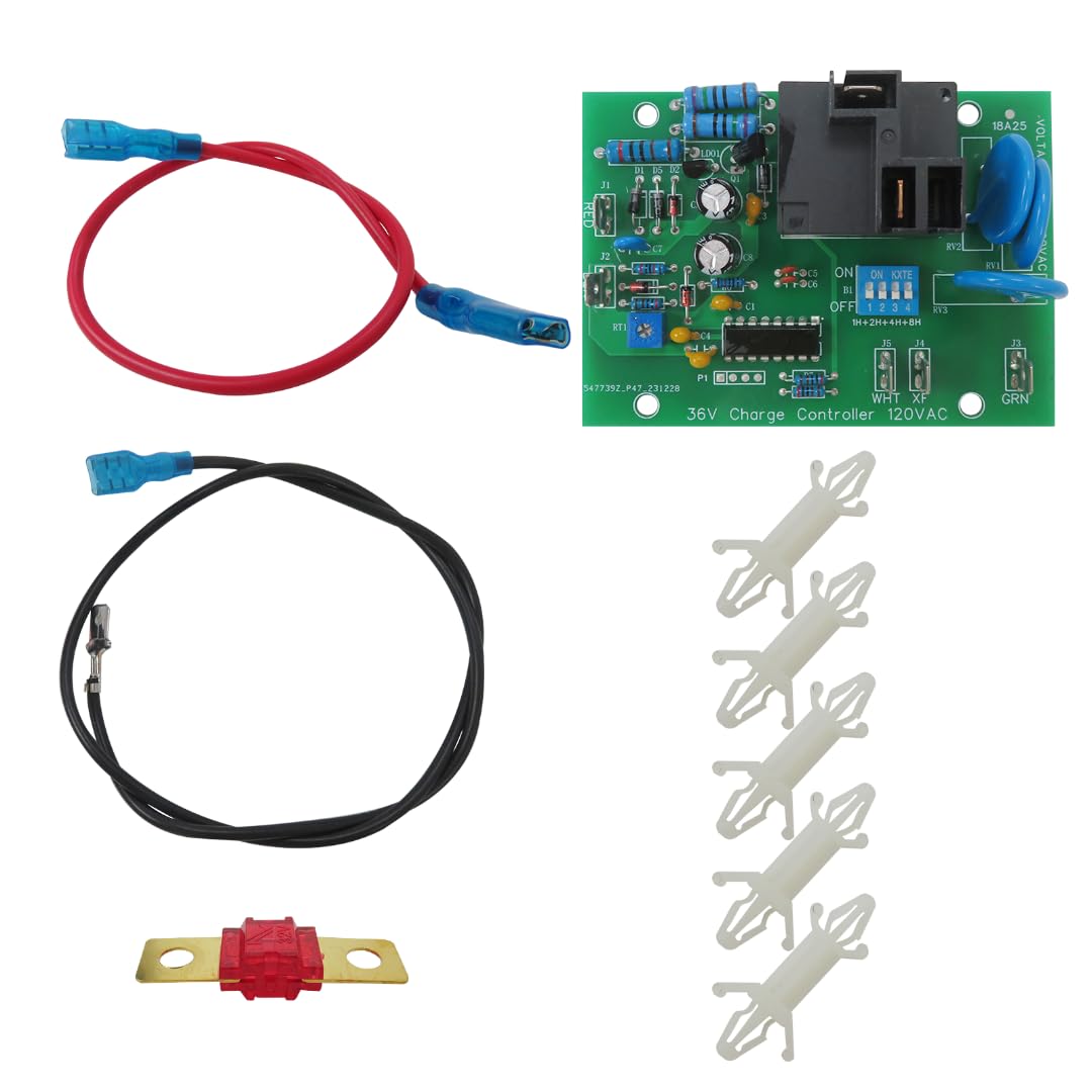 36 Volt Charger Charging Board by BLUE ELF for EZGO Golf Cart, Designed with Charging Status LED, Including 50A Fuse, Replace for EZGO Powerwise Chargers 1994-Up