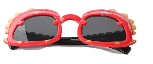 EYEGLASSTOR Dinosaur Cartoon Toddler Sunglasses for Kids Aged 2-6, Red & Black Dark Lenses, UV400 Protection, Secure Fit for Outdoor Play