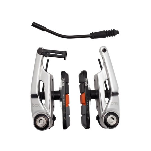 Box One 85 Millimeters Oversized BMX V Brake with Sealed Bearing Pivots, Flexible Cable Noodle, Cold Forged Arms & 2 Millimeters Allen Key Tensions Bolt, Gunmetal