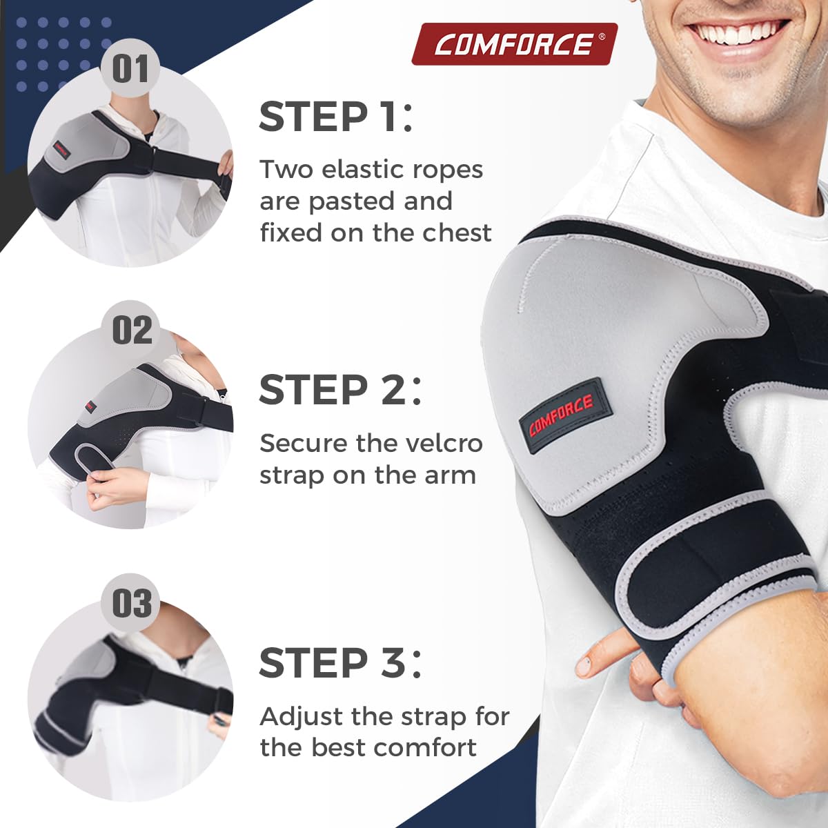 Copper Compression Shoulder Brace, Rotator Cuff Support Brace for AC Joint Pain Relief, Arm Stability, Tendonitis, Shoulder Sleeves for Men and Women, Adjustable Straps Fits Left and Right Arm