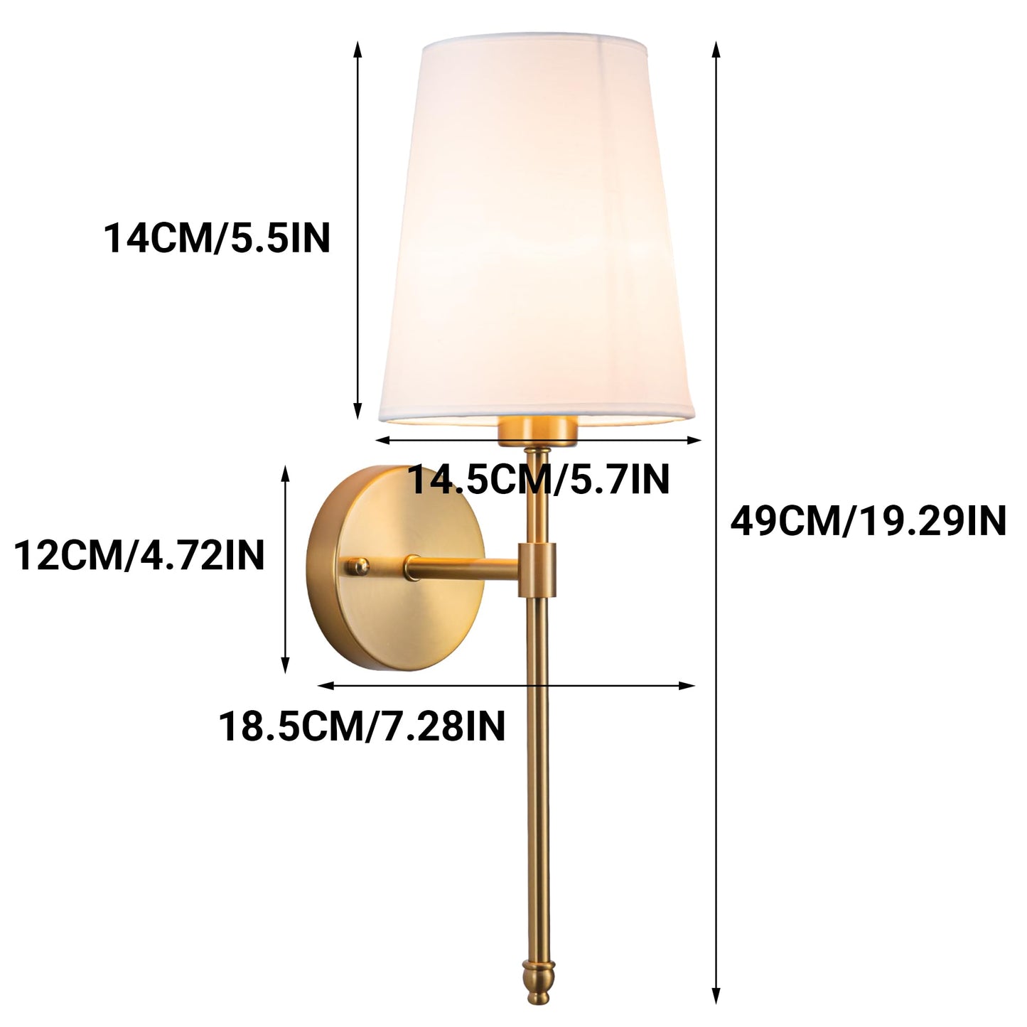 YHCDLAMP Battery Operated Wall Sconce Set of 2, Rechargeable Wall Sconce with 10000mAh Bulb and Remote, Up to 50 Hrs Use, RGB Dimmable Wireless Wall Lights for Living Room Bedroom Hallway