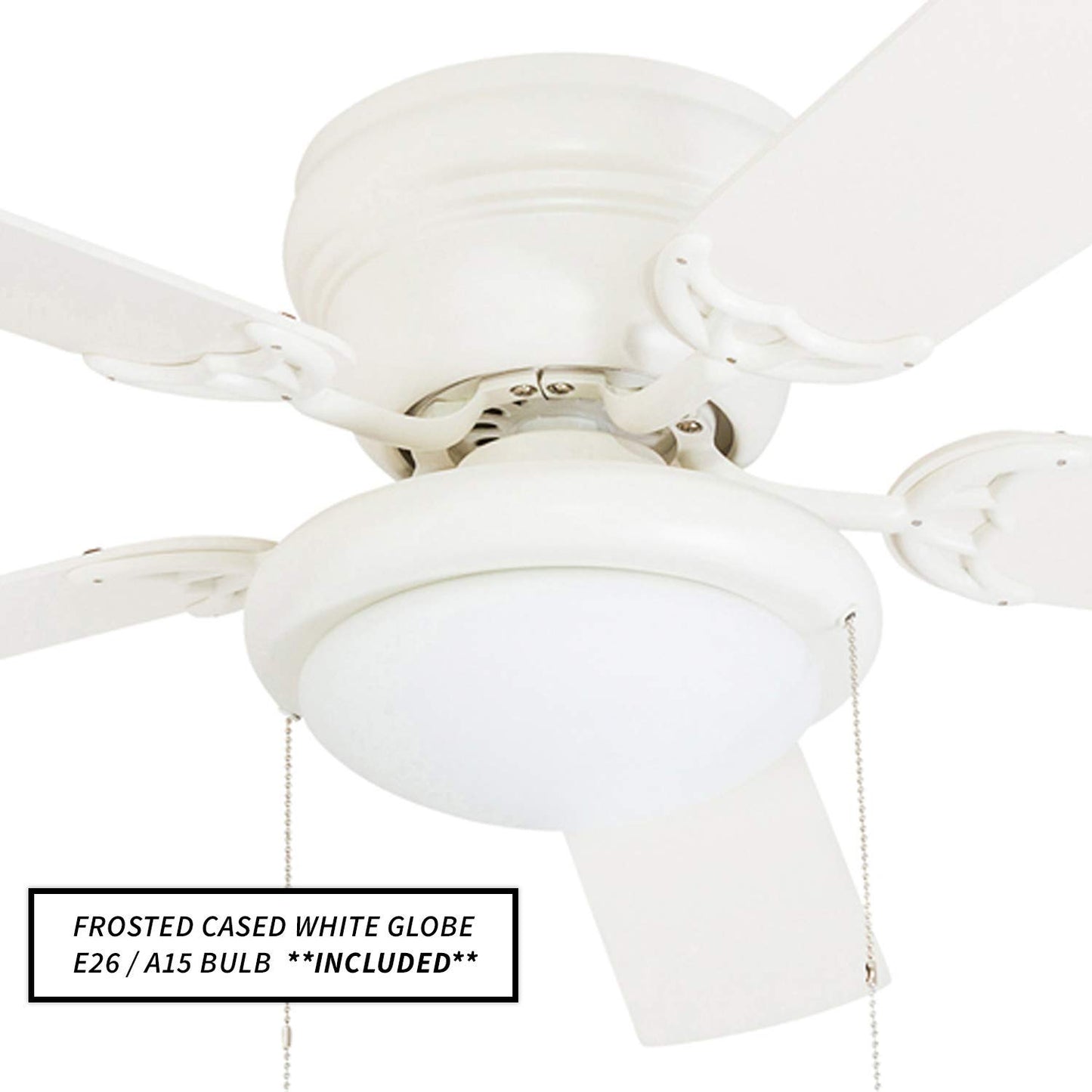 Portage Bay 50254 Hugger 52" White West Hill Ceiling Fan with Bowl Light Kit