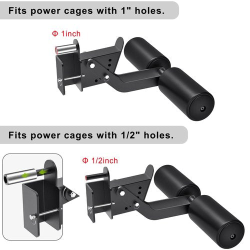 Lifeswell Nordic Hamstring Curl Attachment for 2"x2" Power Rack with 1" or 1/2" Hole, 6 Height Adjustable Leg Hold Down with Leather Surface for Home Gyms
