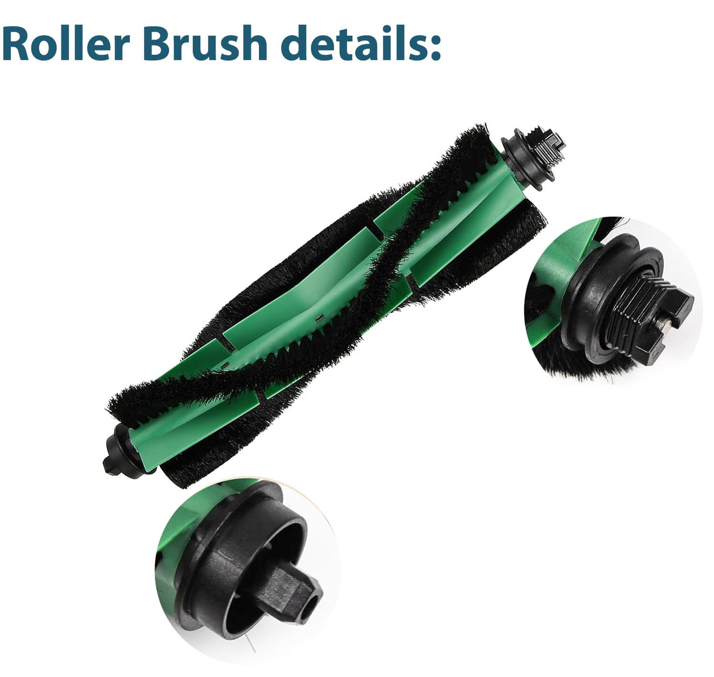 Replacement Parts Accessories for iRobot Roomba Combo Essential Vac 2 Y0110,Y0112,Y0140,Q0120 Q052 2 Main Brush Rollers, 8 Hepa Filters, 8 Side Brushes, 1 Brush Cleaning Tool Caster Wheel