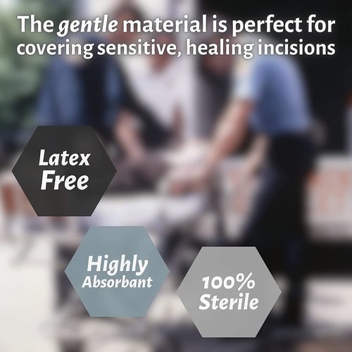 Vakly 100 ABD Combine Abdominal Pads 5x9 High Absorbency Sterile Individually Wrapped 5'' x 9'' Non-Adherent Absorbent Gauze - Heavy-Draining, Trauma and First Aid Wound Dressing