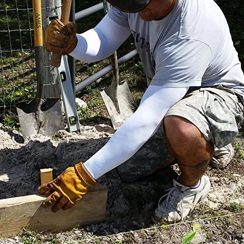 Compression Arm Sleeves for Sun Protection - White