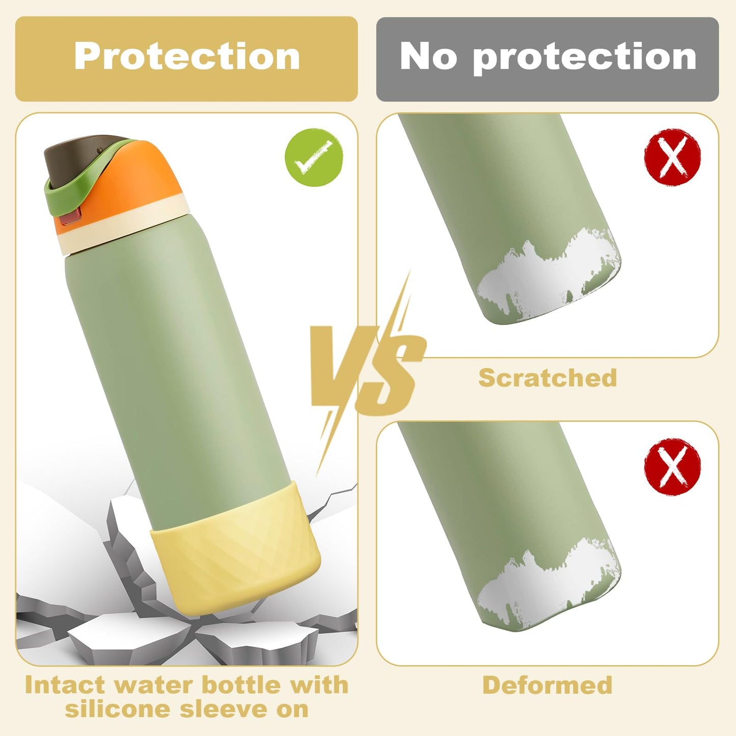 Silicone Boot for Owala Water Bottle 32 oz, Anti-Slip Protective Sleeve for FreeSip/Twist/Flip Stainless Steel Water Bottles Accessories