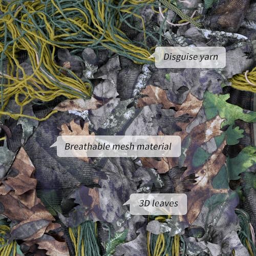 EAmber Youth & Adult Ghillie Suit for Hunting & Camouflage - Green Leafy Forest, Height 5.9-6.3 ft