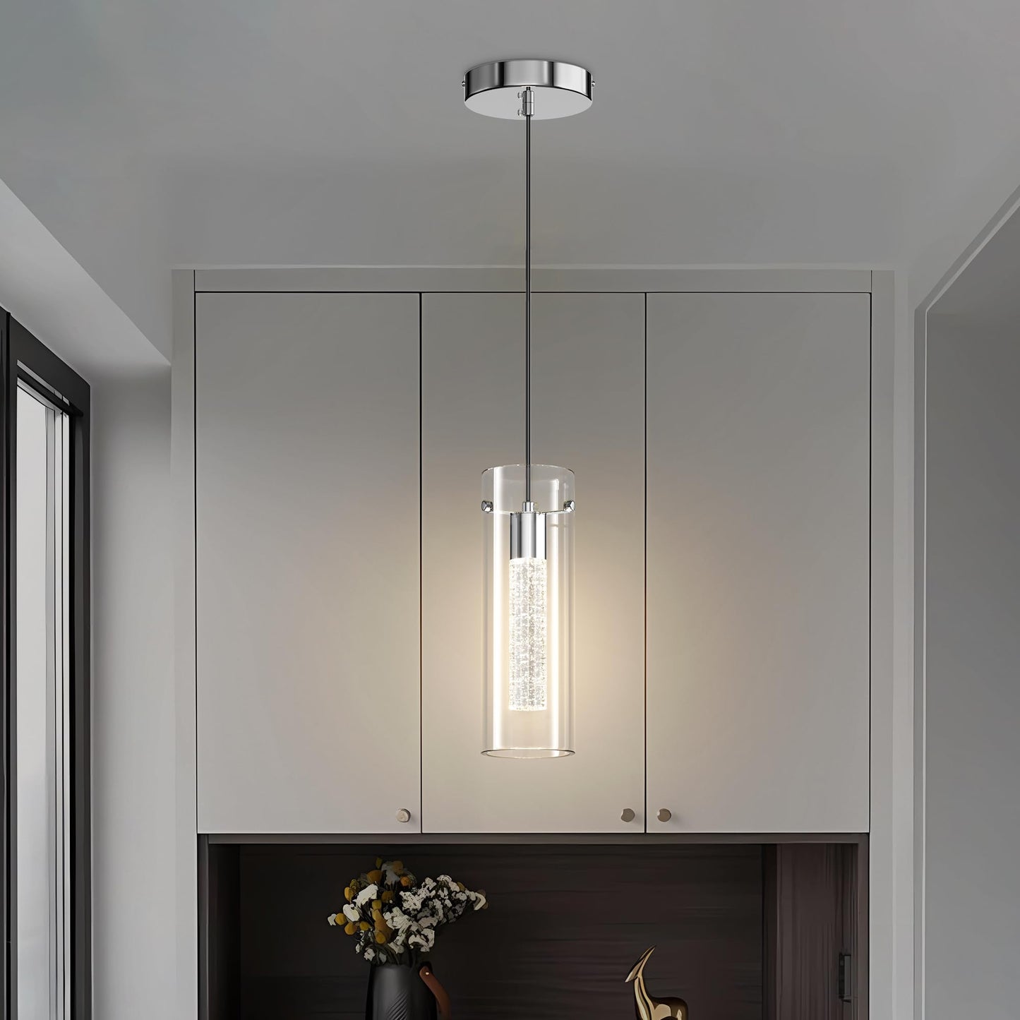 Aipsun Pendant Lights Kitchen Island 3 Pack Crystal Bubble Glass Hanging Light Fixtures 3000K Modern LED Kitchen Pendant Lighting Fixtures Ceiling