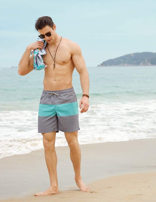 Maamgic Men's 7-Inch Stretch Swim Trunks - Quick Dry Mesh Lining Bathing Suits