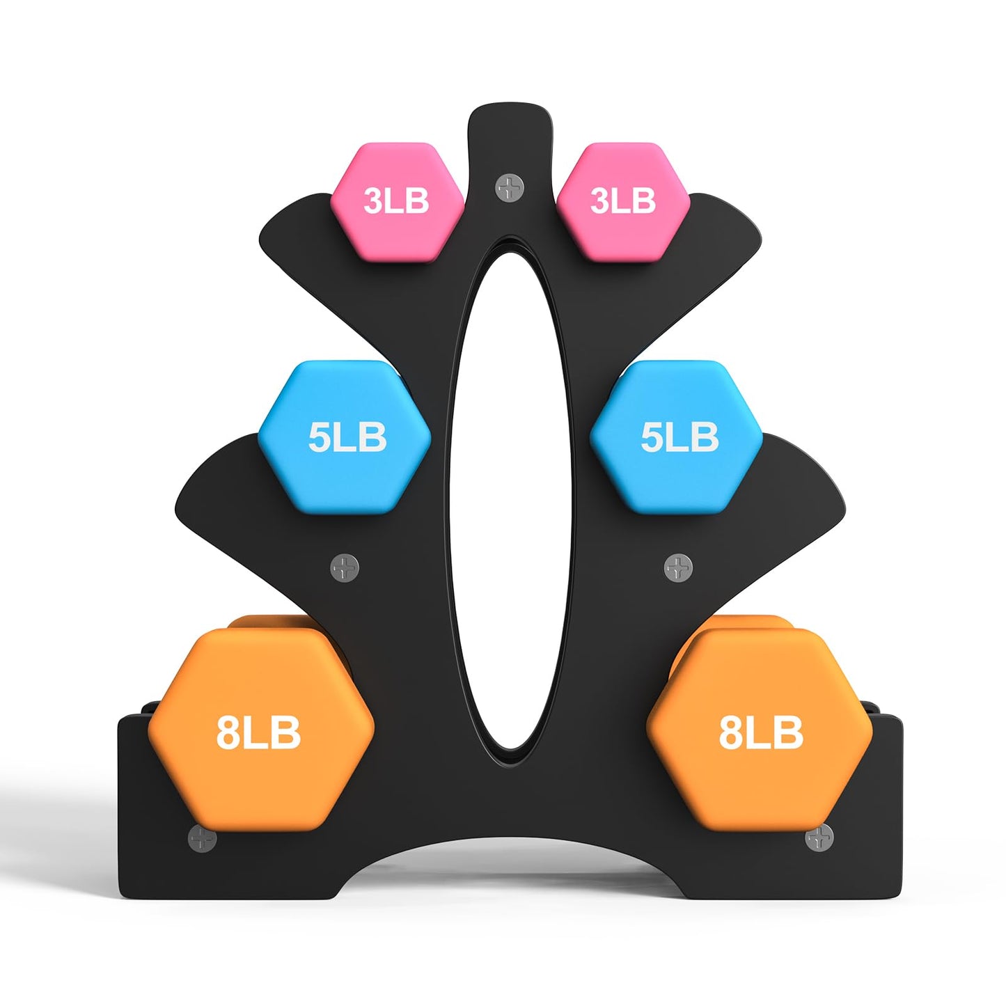 Portzon Weights Dumbbells Set with Various Color and Weights and Compatible, 1-15 LB, Anti-Slip, Anti-roll, Hex Shape