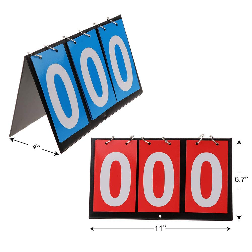 APORO 3 Digit Portable Table Top Scoreboard Flipper, Multi Sports Score Flip Scoreboard (0-999)