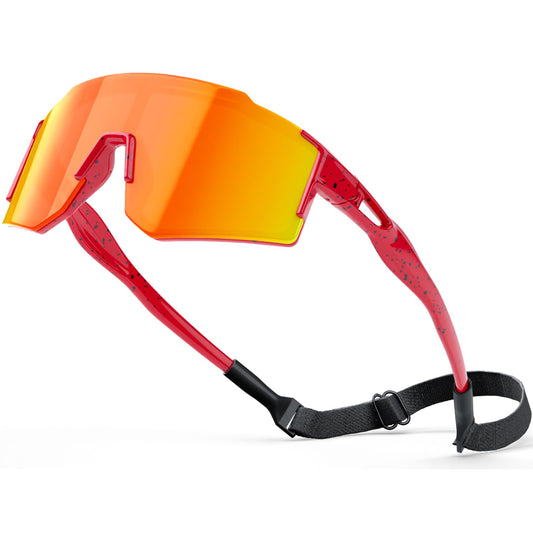CMBJJU Kids Sunglasses,Youth Baseball Glasses for Boys Girls Age 6-14,Sports UV Protection Goggles (Red)