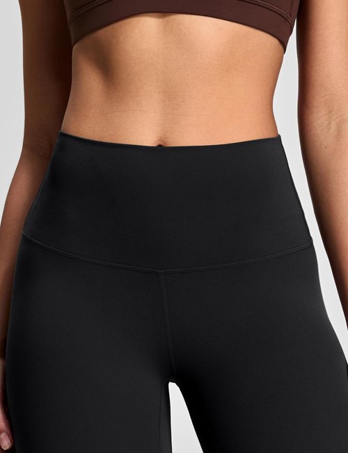 HeyNuts Workout Pro Capri Leggings for Women, Tummy Control High Waisted Compression Leggings Buttery Soft Running 3/4 Cropped Yoga Pants 21" Black M(8/10)