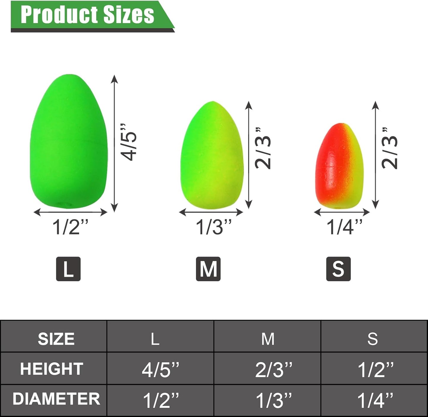 Skiennix Bullet Fishing Foam Floats - 60 PCS Snell Float Surf Rigs | Ideal for Trout, Catfish, Walleye (Yellow)