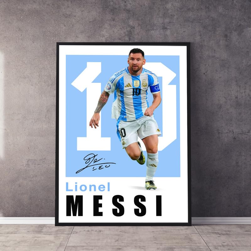 Messi Poster - Soccer Wall Art 12x18 Inches - Perfect Gift for Fans