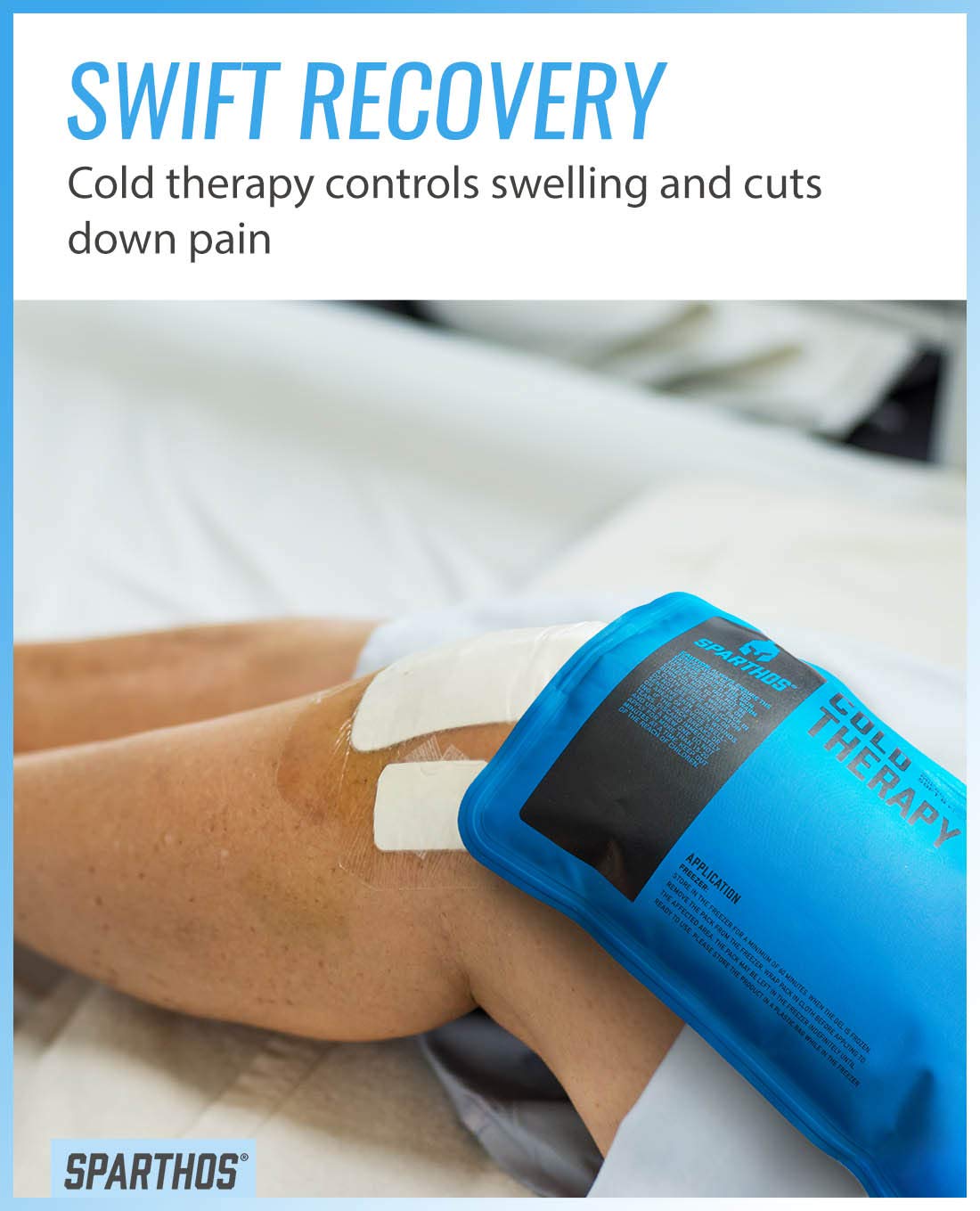 Sparthos Ice Packs for Injuries - Reusable Soft Gel Hot Cold Icepack - Medical First Aid Pain Relief - Flexible Pack - Instant Icing Compress Therapy - Fits Knee, Shoulder, Elbow (Medium, Pack of 1)