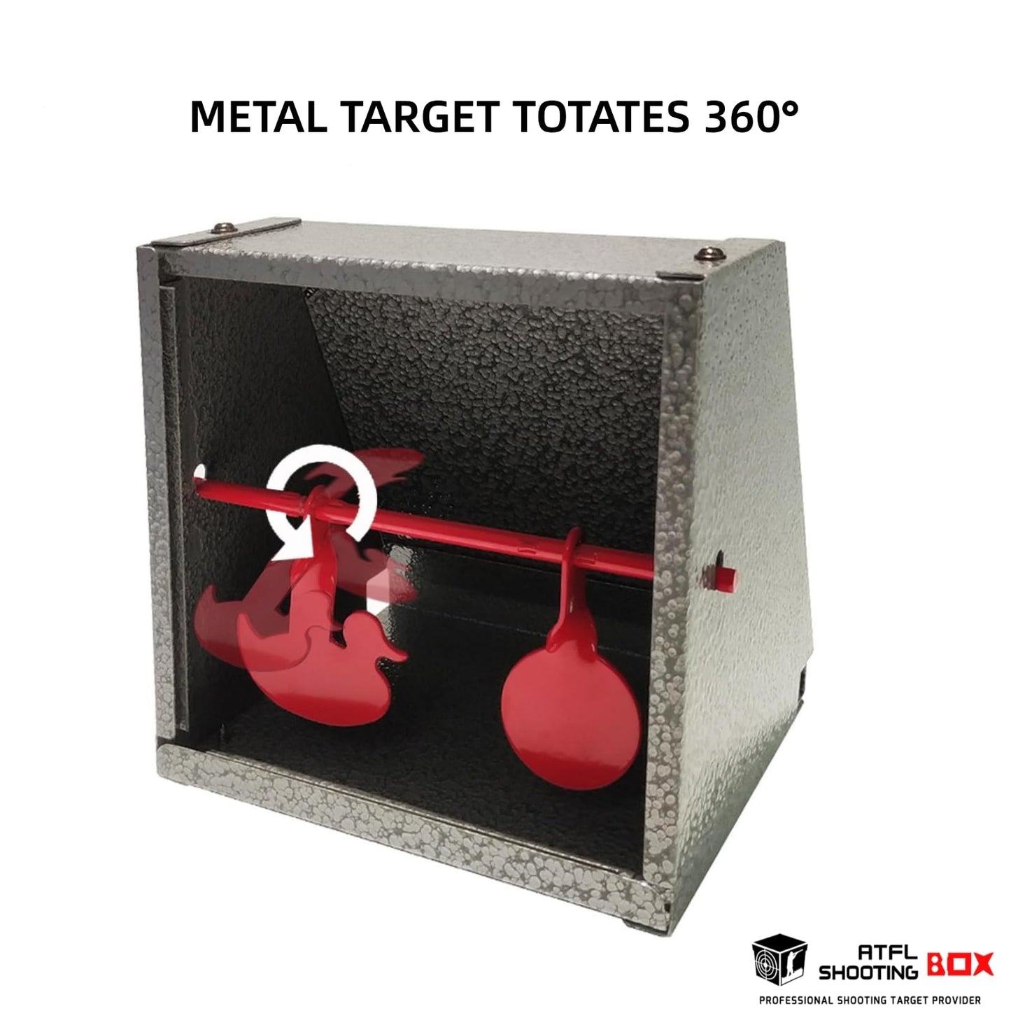 Atflbox BB Trap Target with 20pcs Paper Targets and Resetting Metal Shooting Target for Airsoft Pellet Gun Rifle BB Gun