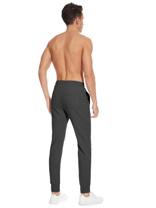 SEVEGO Men's 34" Tall Inseam Lightweight Cotton Joggers Extra Long Sweatpants Athletic with Zipper Pockets Charcoal, L