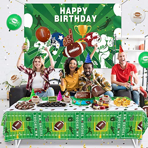 Football Table Covers - 4 Pack, 51x86 Inch Tablecloths for Parties