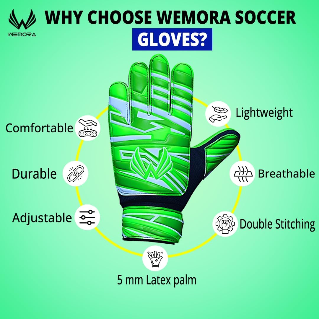 Skiennix Soccer Goalie Gloves - 4mm Anti-Slip Grip for Kids & Youth | Perfect for Junior Football Players