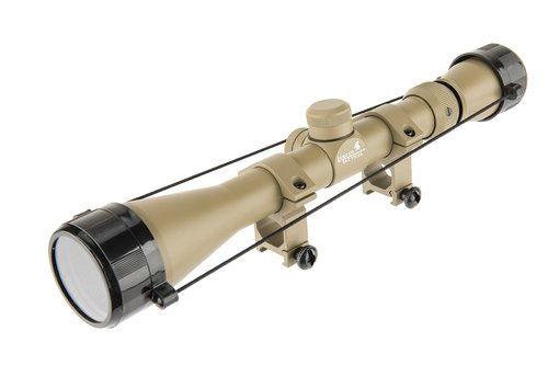 Lancer Tactical Airgun Airsoft Scope: 3-9x40 Rifle Scope with Fast Focus Eyepiece and Reticle Crosshair for Accurate Shooting w/Mil-dot 3" Eye Relief - 40mm (Tan)