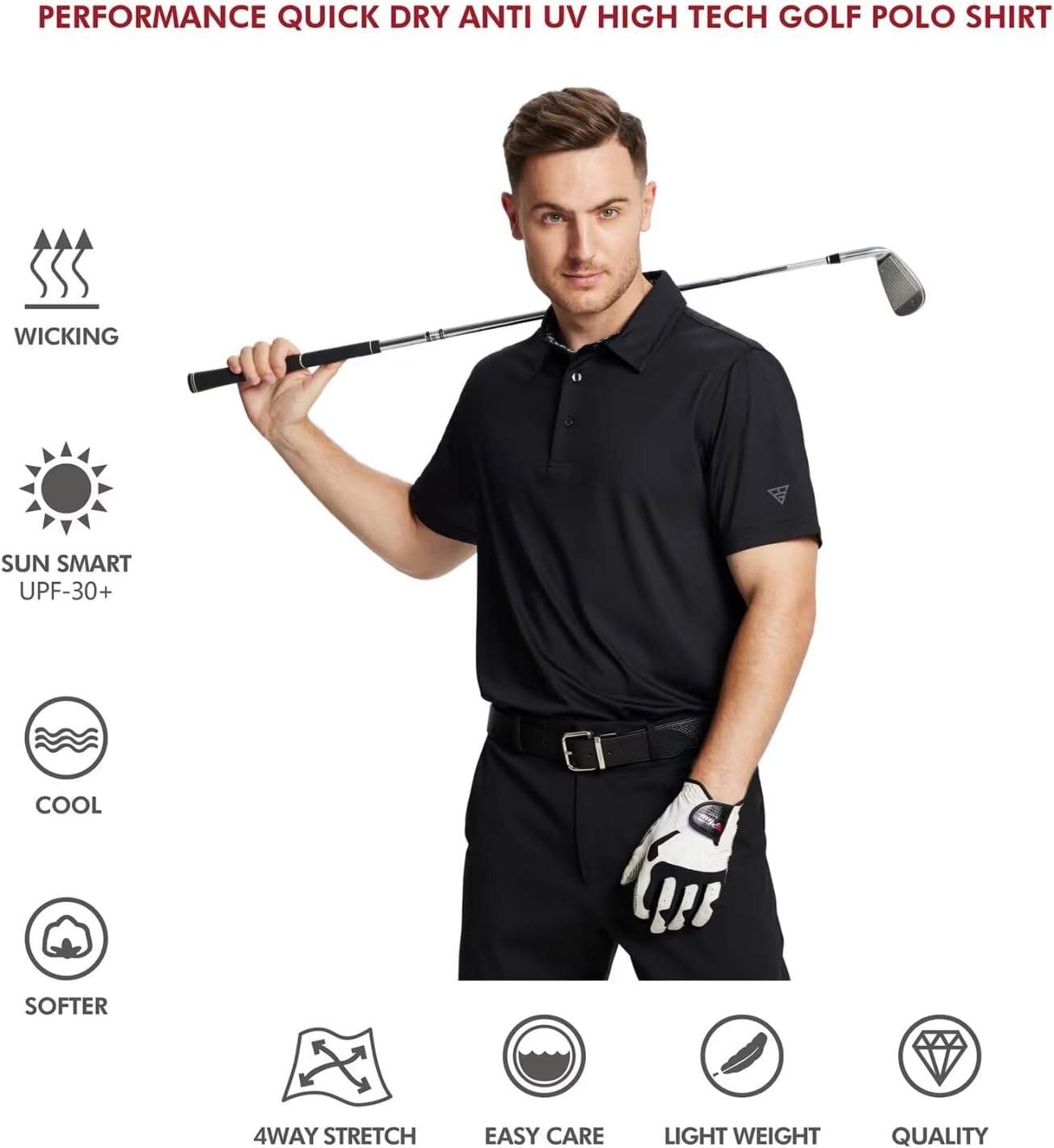 Skiennix Men's Polo Shirts - Stylish Dry Fit Performance Collared Golf Polos | Short & Long Sleeve Options