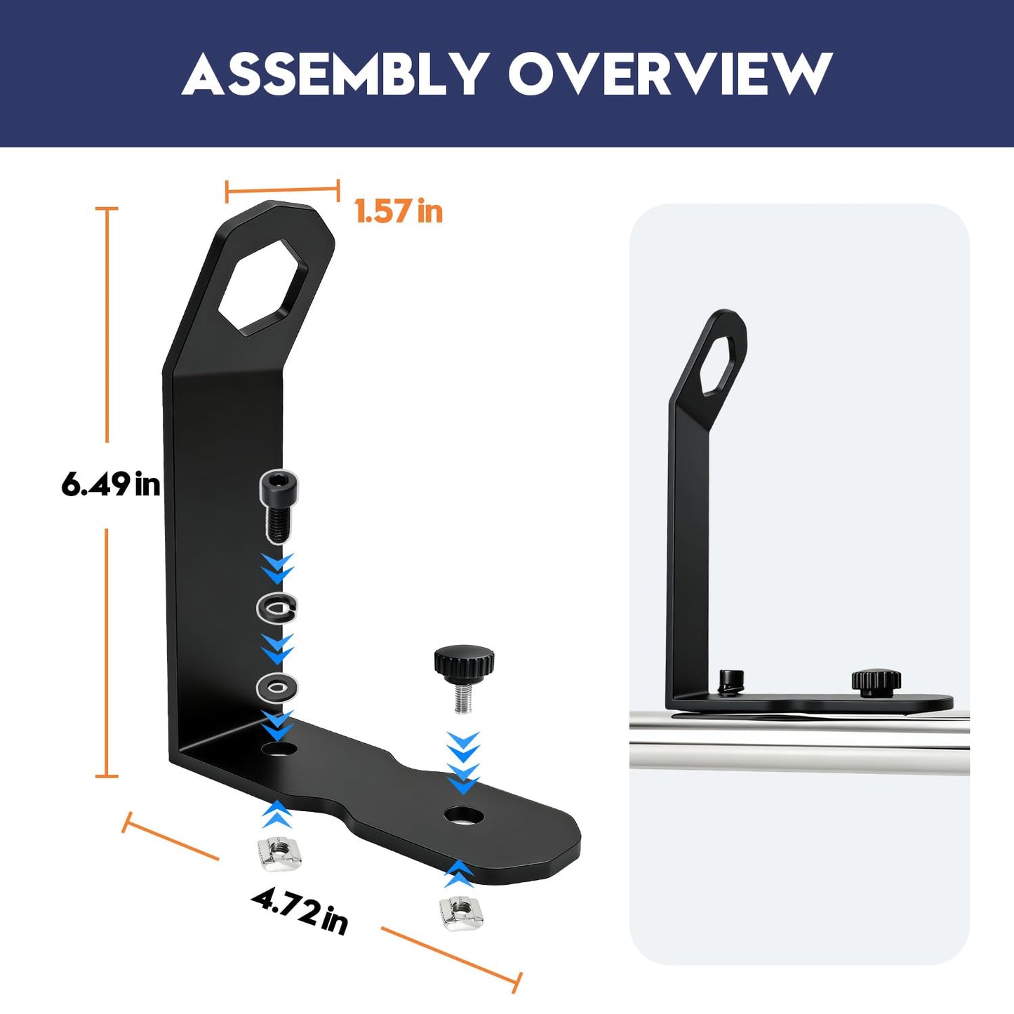 Draviple Load Stops for T-Slot Cross Bars 4-Pack, Stainless Steel Replacement with Secure Locking Clamps - Compatible with Roof Racks for Kayak, Canoe, Ladder, Ski, Surfboard, Paddleboard, Snowboard