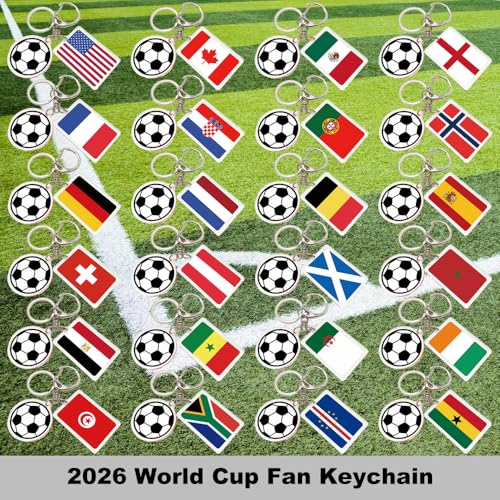 2026 World Cup Soccer Keychain - Spain Flag Souvenir - 2 Pack