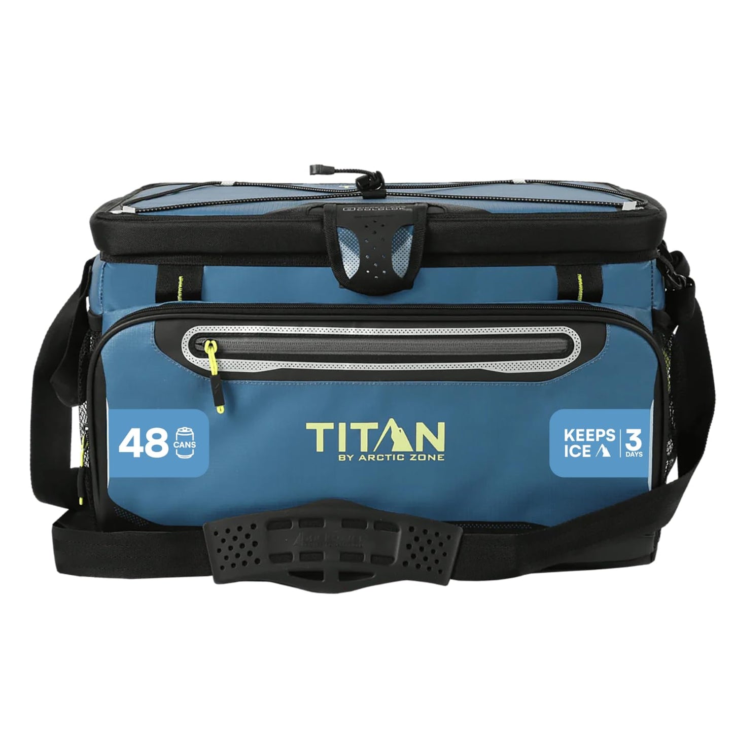 Titan by Arctic Zone 48 Can Zipperless Cooler with SmartShelf, Marine Blue