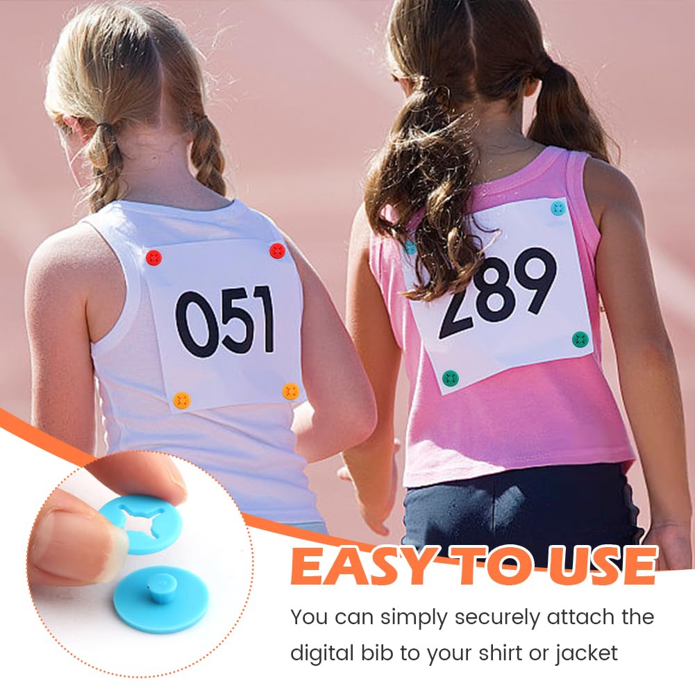 Skiennix Running Bib Clips - 20 Pairs Number Buckle Fixing System for Triathlons & Track Events | Includes Storage Box