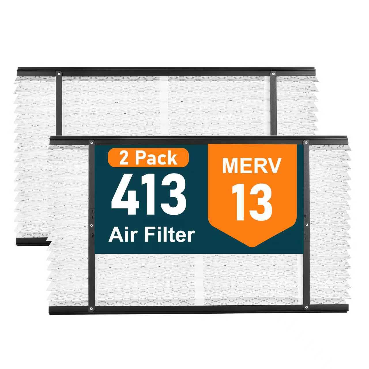 413 Replacement Filter Compatible with AprilAire Whole House Air Purifiers MERV 13,1410,1610,2410,2416,3410 4400, 16x25x4 Furnace Filter (Pack of 2)