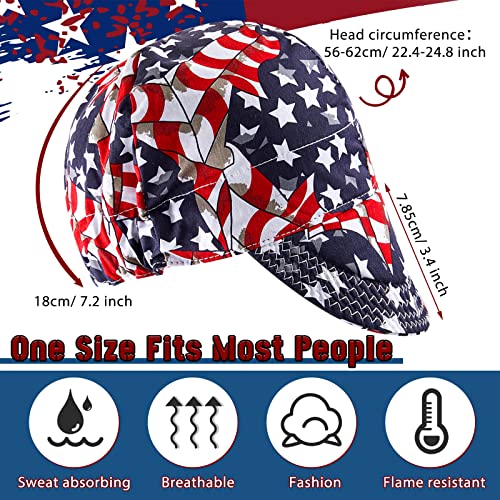 Hercicy 4 Pcs Welding Cap Flame Resistant Cotton Welding Hat for Men Women's Welders Caps Sweat Absorption Mesh Hat for Welder Electrician Gas Station, Matched with Most Welding Helmet