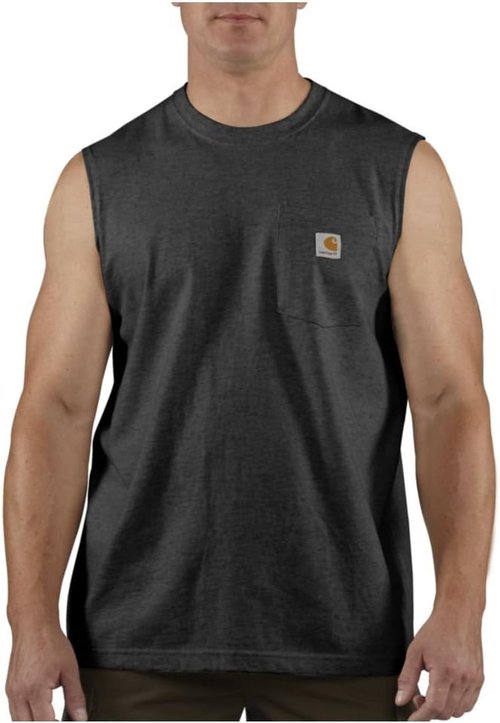 Carhartt Men's Heavyweight Sleeveless Pocket T-Shirt - Relaxed Fit | Comfortable & Durable
