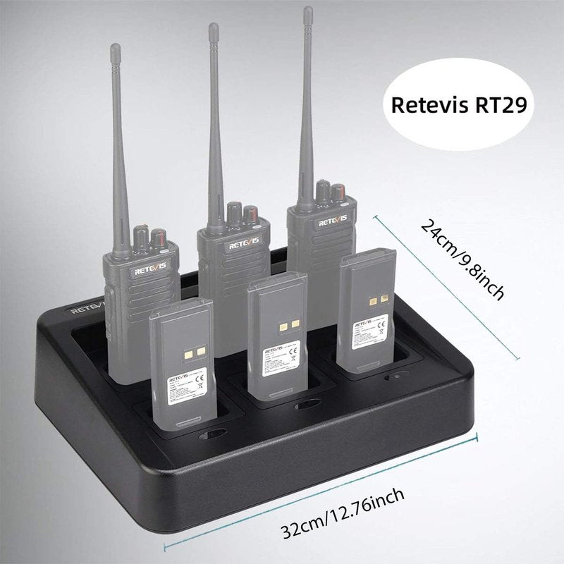 Retevis RT29 Ailunce HD1 Walkie Talkie Six-Way Charger, Practical Multi Charger Compatible with Retevis RT29 RB23 Ailunce HD1 Two Way Radio (1 Pack)