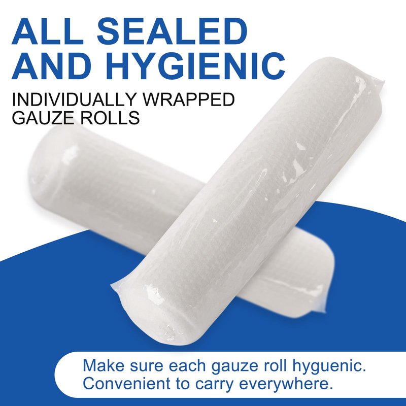 Navona 48 Pack Gauze Rolls 4 in x 4.1 Yards, Individually Wrapped Rolled Gauze Breathable, Mummy Wraps, Guaze Wrap Roll for Wounds