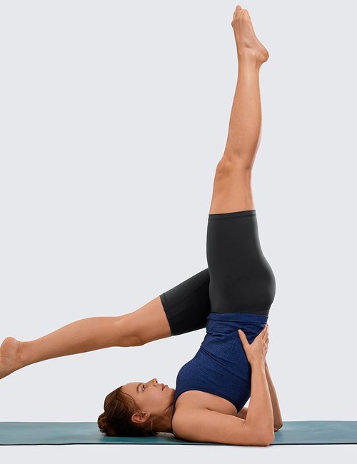 CRZ YOGA Biker Shorts - High Waisted 8-Inch Naked Feeling Spandex for Yoga & Gym Workouts