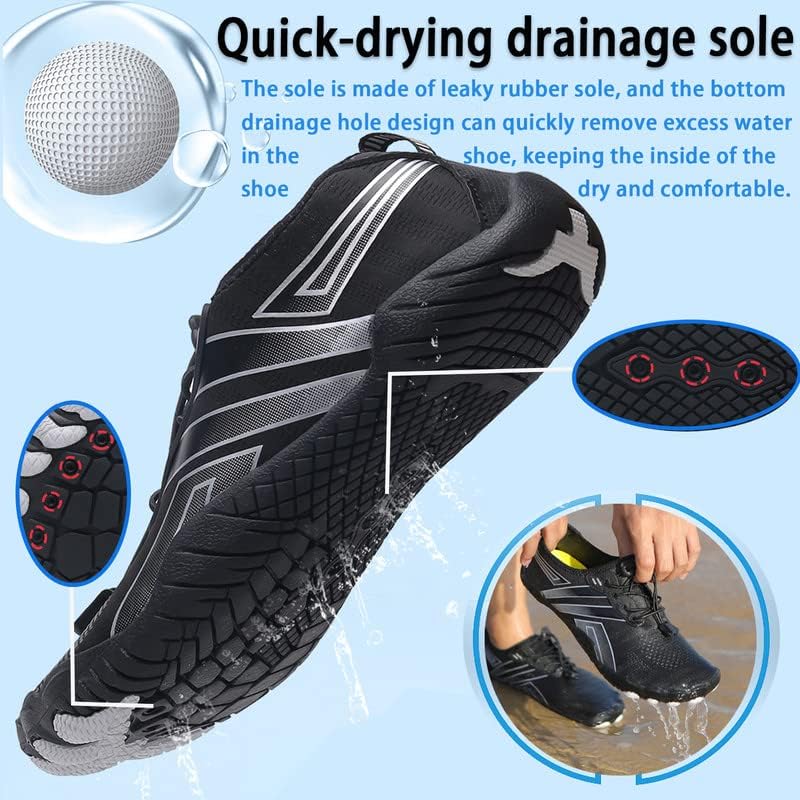 Skiennix Water Shoes - Quick Dry Barefoot Aqua Shoes for Men & Women | Ideal for Beach, Pool, and Hiking